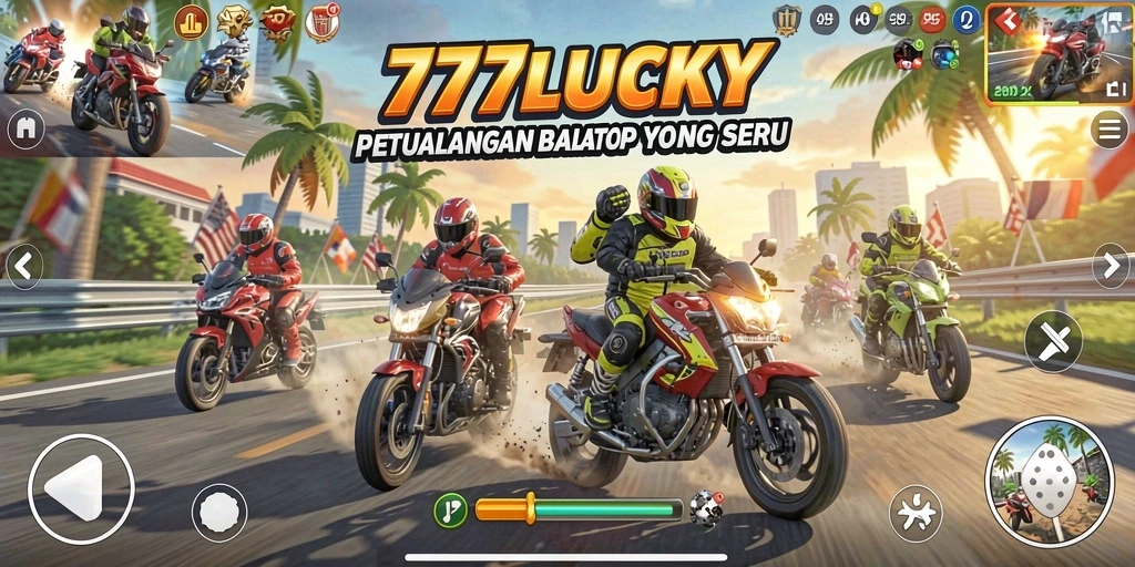 Gameplay seru balapan motor di 777LUCKY.