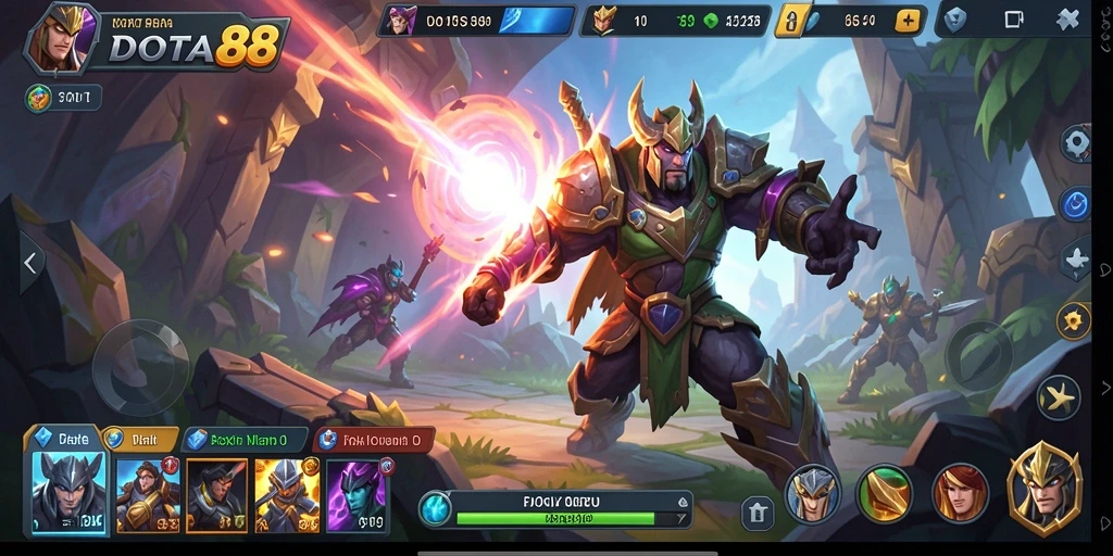 Screenshot gameplay DOTA88 menampilkan aksi mendebarkan dan intens.