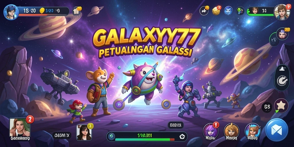 Tampilan gameplay seru di GALAXY77 dengan karakter dan level menarik.