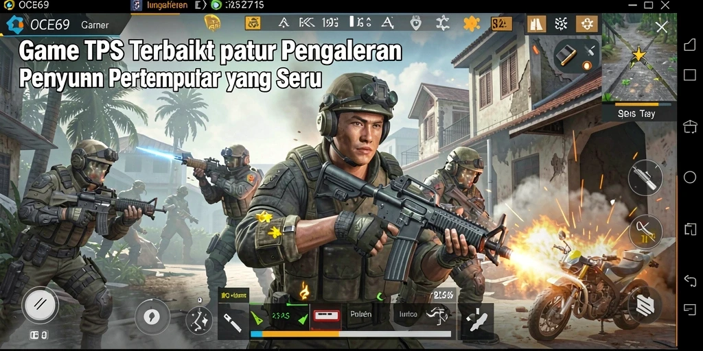 Tangkapan layar utama OCE69 menampilkan aksi pertempuran yang dinamis.