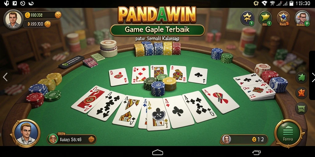 Screenshot gameplay <strong>PANDAWIN</strong> yang menunjukkan suasana seru bermain Gaple.