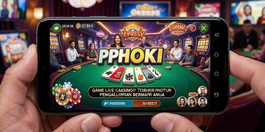Screenshot menunjukkan dealer langsung dalam permainan Live Casino PPHOKI.