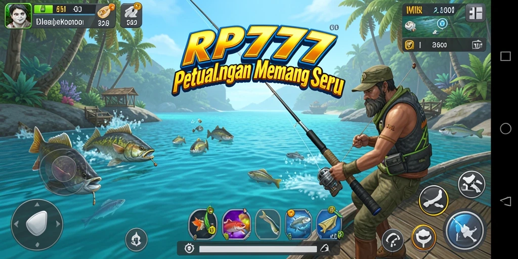 Screenshot RP777 menampilkan pengalaman seru saat memancing di berbagai lokasi.