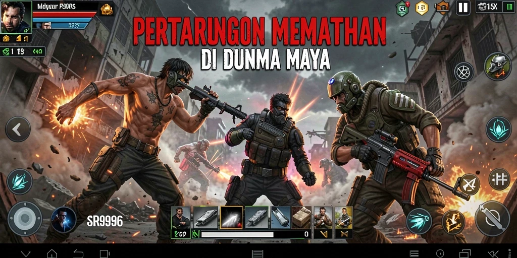 Tampilan gameplay SR996 yang intens dalam pertarungan Fighting.