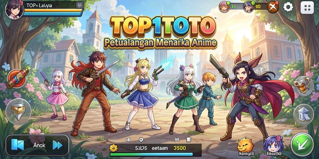 Screenshot gameplay TOP1TOTO menampilkan petualangan karakter anime yang seru.
