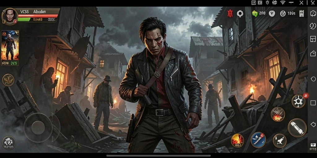 Screenshot gameplay VC55 menampilkan suasana horor yang mencekam.