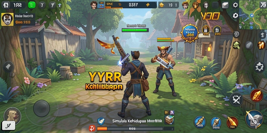 Tangkapan layar menunjukkan gameplay simulasi kehidupan di YYRR.