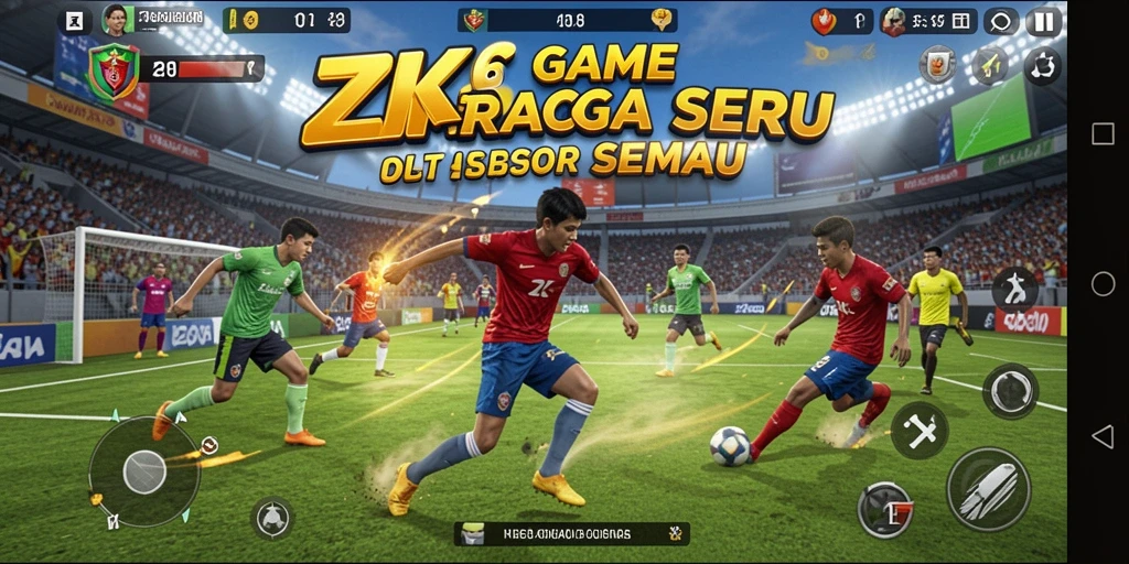 Tampilan menarik dari gameplay ZK6 yang penuh aksi olahraga.